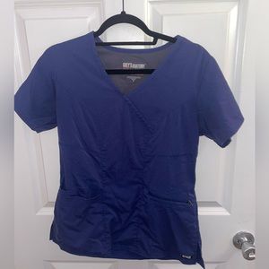 Navy Blue Greys Anatomy Scrub Top, size small